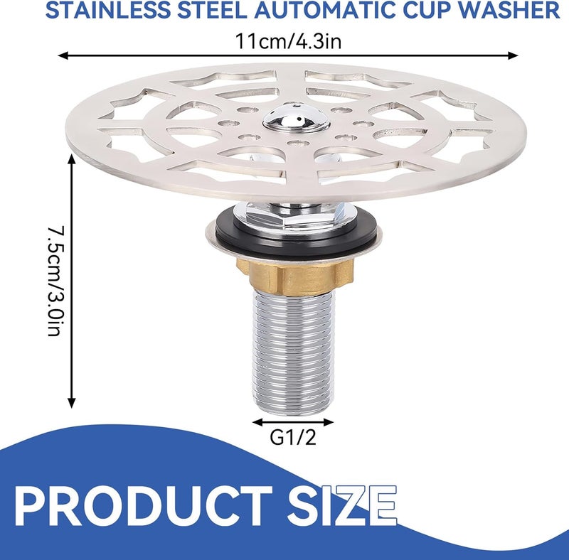 Frdhee Bar Glass Rinser Faucet Head, Automatic Cup Washer Cleaner 360 Rotating Sink Glass Rinser for Bar Hotel Cafe Restaurant Kitchen Sink Accessories - Image 2